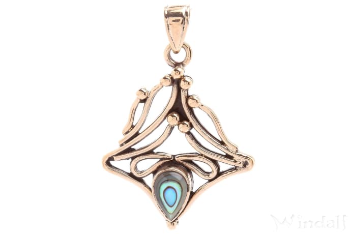 WINDALF Schmuck Amulett ELFENFEUER 4 cm Abalone-Muschel Glücks Anhänger Bronze - Windalf.de