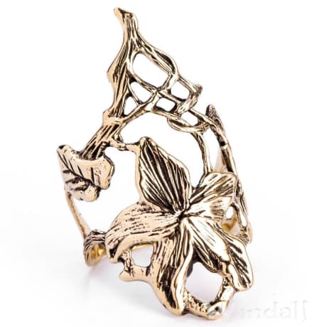 WINDALF Bohemian Damen Ring FLORENCE 35 mm Blumen-Ring Bronze - Windalf.de