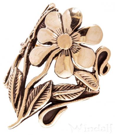 WINDALF Damen Ring CALINA 30 mm Wilde Orchidee Blumenring Bronze - Windalf.de