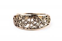 WINDALF Mittelalter Damen Ring MIRA 8 mm Midi-Ring mit zarten Spiralen-Ornamenten Bronze - Windalf.de