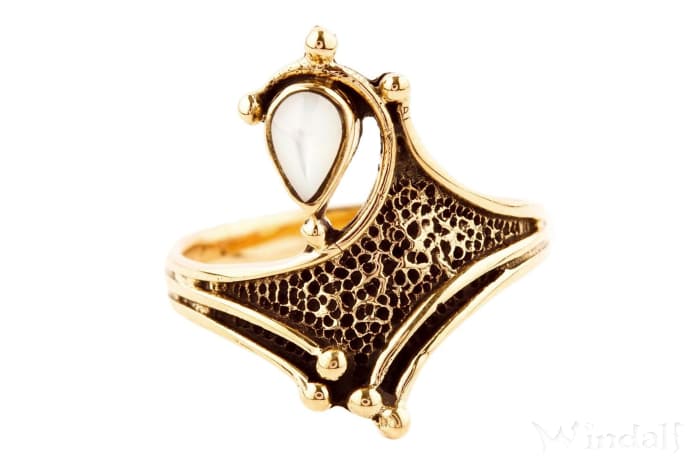 WINDALF Damen Ring ARANA 20 mm Himmlischer Perlmutt Bronze - Windalf.de