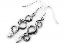 WINDALF Lange Paradies Damen Ohrringe PHYTHIA 5 cm Schlangen Schmuck Silber - Windalf.de