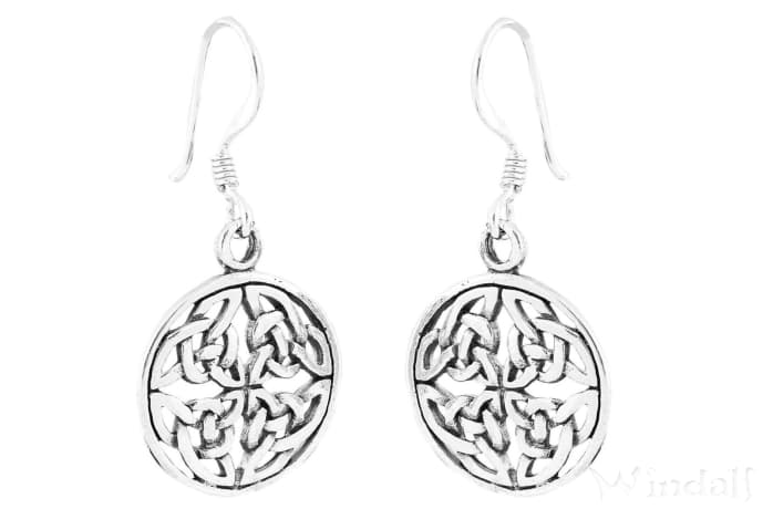 WINDALF Keltischer Damen Ohrschmuck SIANE 3 cm Erdsymbol Mutter Erde Silber - Windalf.de