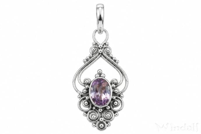 WINDALF Schmuck Anh&auml;nger SALIA 3.3 cm Mittelalter Amethyst Handarbeit Silber - Windalf.de