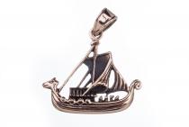 WINDALF Schmuck Anhänger NAGLFAR 3.2 cm Wikinger Drachenschiff Bronze - Windalf.de
