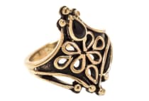 WINDALF Gothic-Ring MELIA 2 cm Schwarzer Onyx Mittelalter-Ring Vintage Bronze - Windalf.de