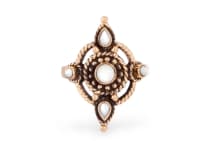 WINDALF Wikinger Ring AKIRA 24 mm Perlmutt-Ring Vintage Schmuck Bronze - Windalf.de