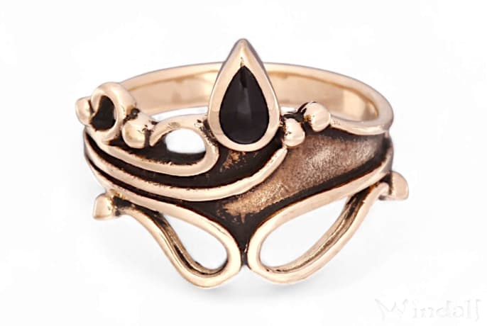 WINDALF Vintage Damen Ring ONYX SKY 15 mm Bronze - Windalf.de