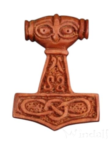 WINDALF Wikinger Schmuck Anhänger MJÖLNIR 3.4 Wikinger-Knoten Holz - Windalf.de