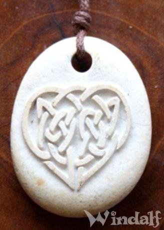 WINDALF Anhänger DAENERYS Keltisches Herz weißer Stein - Windalf.de