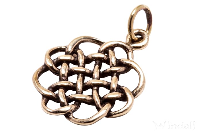 WINDALF Schmuck Anhänger CALEY 2.8 cm Keltischer Knoten Bronze - Windalf.de