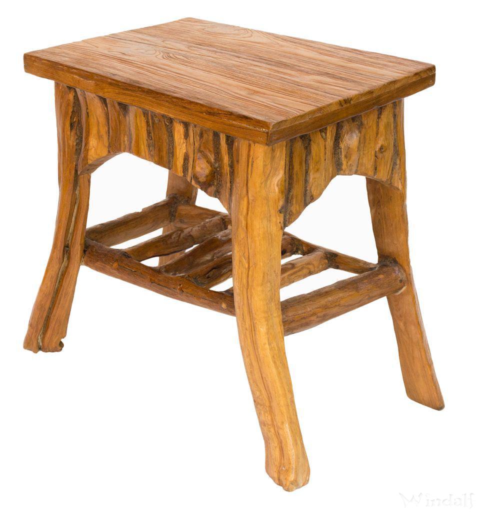 WINDALF Kleiner Rustikaler Wurzeltisch LINA 52 cm Landhaus Design