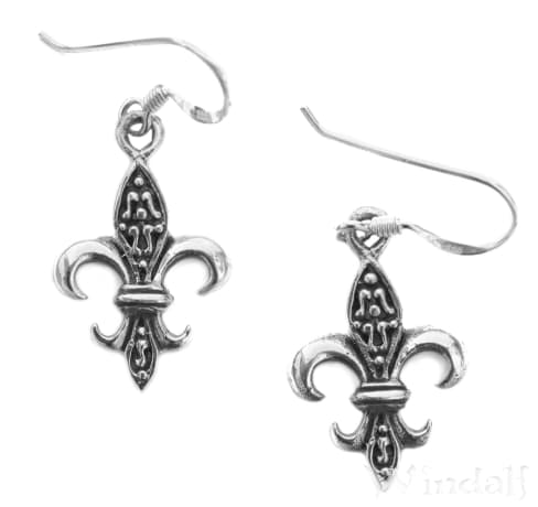 WINDALF Bohemia Mittelalter Ohrringe FLEUR DE LIS 3.4 cm SchwertlilieSilber - Windalf.de
