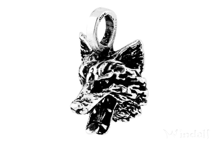 WINDALF Schmuck Anhänger YUKON 2.8 cm Wolfskopf Krafttier Amulett Silber WINDALF Schmuck Anhänger YUKON 2.8 cm Wolfskopf Krafttier Amulett Silber - Windalf.de