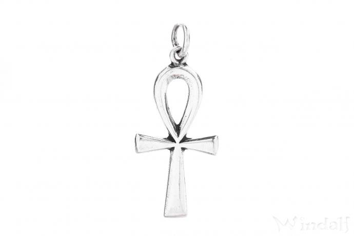 WINDALF Pagan Schmuck Anhänger ANKH 3.7 cm Ägyptisches Kreuz Silber - ♥