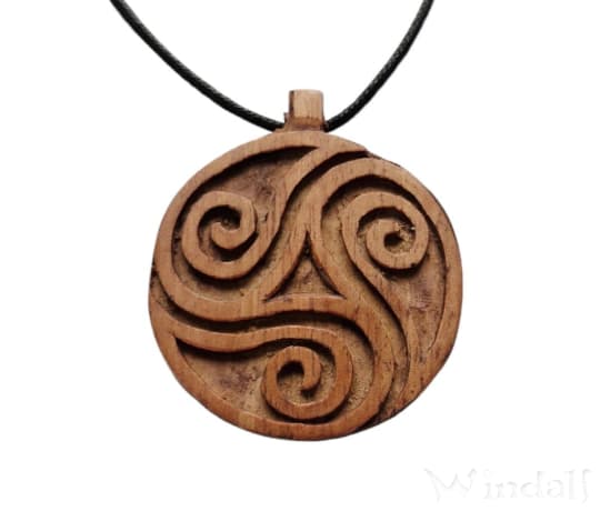 WINDALF Celtic Schmuck Anhänger TRINY 5.3 cm Celtic Dreieinigkeit Triskele Holz - Windalf.de