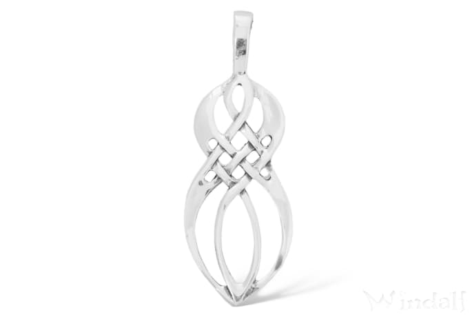 WINDALF Celtic Damen Schmuck-Anhänger HARMONY 4.3 cm Keltischer Liebesknoten Silber - Windalf.de