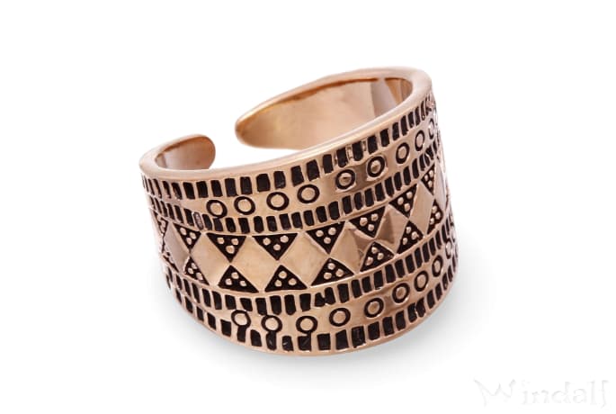 WINDALF Breiter Nordic Wikingerring THRAIN 17 mm Skandinavischer Schmuck Bronze - Windalf.de