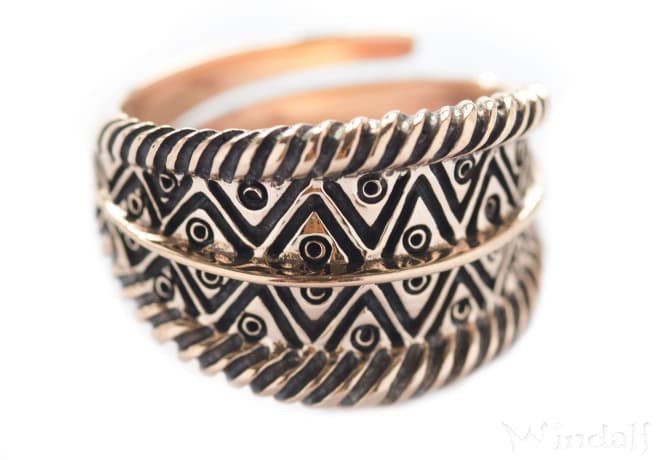 WINDALF Wikinger Ring ALVIAN 11 mm Größenverstellbar Nordischer Bronzering - Windalf.de