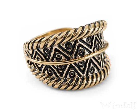 WINDALF Wikinger Ring ALVIAN 11 mm Gr&ouml;&szlig;enverstellbar Nordischer Bronzering - Windalf.de