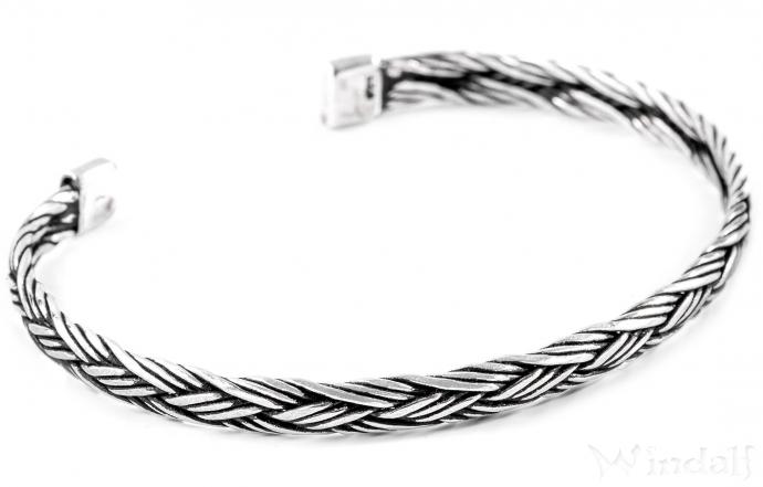 WINDALF Schmaler Wikinger Armreif MIDGARD Ø 6.0 cm Vikings Armschmuck Vintage Handarbeit Silber WINDALF Schmaler Wikinger Armreif MIDGARD Ø 6.0 cm Vikings Armschmuck Vintage Handarbeit Silber - Windalf.de
