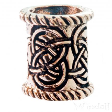 WINDALF Celtic Bartschmuck AJANI 14 mm Keltischer Knoten Haarperle Bronze - Windalf.de