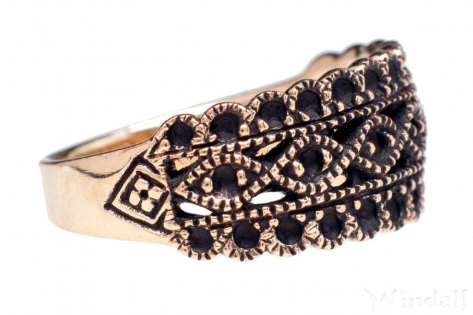 WINDALF Damen Ring LINA 8 mm Ornamentik des Mittelalters Bronze - Windalf.de