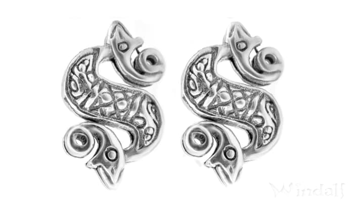 WINDALF Schmuck Ohrringe DAGONA 1.3 cm Keltische Seepferdchen Silber - Windalf.de