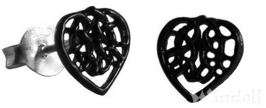 WINDALF Irische Ohrstecker CINA 7 mm Celtic Ohrschmuck Schwarzes Herz Silber WINDALF Irische Ohrstecker CINA 7 mm Celtic Ohrschmuck Schwarzes Herz Silber - Windalf.de