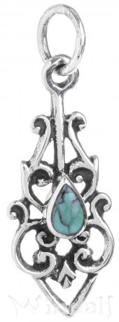 WINDALF Zarter Damen Schmuck Anhänger DANIA 2.6 cm Türkis Silber - Windalf.de