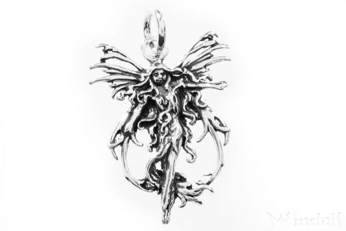 WINDALF Fairy Damen Schmuck Anhänger LINSY 3.8 cm Elfentanz Glücks-Amulett Vintage Silber WINDALF Fairy Damen Schmuck Anhänger LINSY 3.8 cm Elfentanz Glücks-Amulett Vintage Silber - Windalf.de