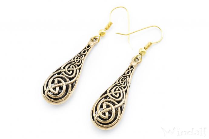 WINDALF Damen Ohrhänger BRIANA 5.4 cm Keltische Knoten Bronze - Windalf.de