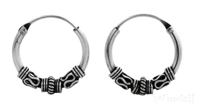 WINDALF Silbercreolen LUCA 19 mm Bohemian Ornamentik Ohrringe Silber - Windalf.de