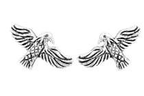 WINDALF Vikings Ohrstecker HUGIN & MUNIN 12 mm Odins Raben Ohrschmuck Silber - Windalf.de