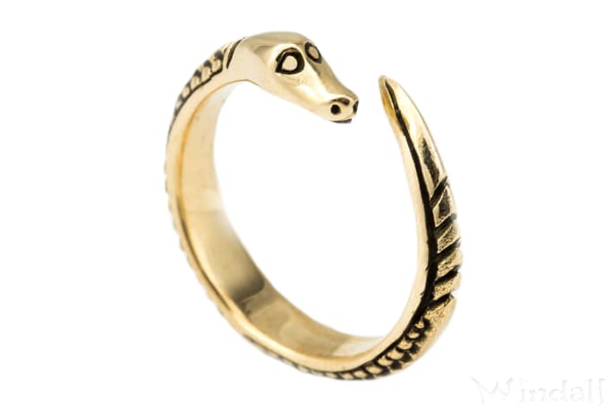 WINDALF Wikinger Drachen Ring SIMA 7 mm Vikings Freundschafts-Bronze-Ring - Windalf.de