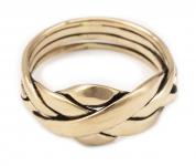 WINDALF Glücks Ring ZANO 10 mm Puzzlering 4-teilig Freundschaftsring Handarbeit Bronze - Windalf.de