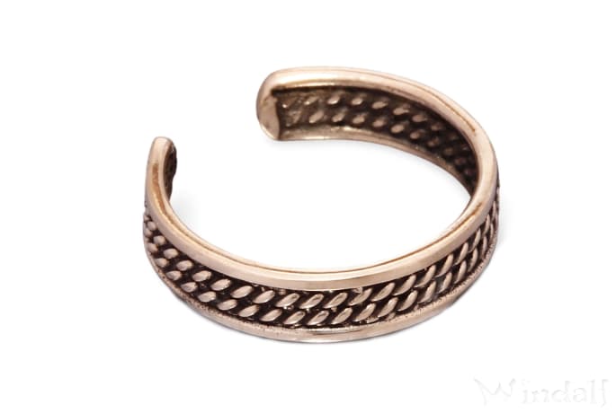 WINDALF Wikinger Zehenring SKAGI 4 mm Midi-Ring Bronze - Windalf.de