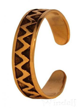 WINDALF Zehenring LICANA 4 mm Wellenmuster Midi-Ring Bronze - Windalf.de