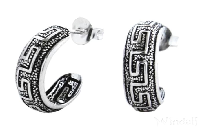 WINDALF Schmuck Ohrringe MÄANDER 1.4 cm Ohrstecker Silber - Windalf.de