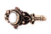 WINDALF Bohemia Damen Ring SHEELA 9 mm Perlmutt Schmuck Vintage Bronze - Windalf.de