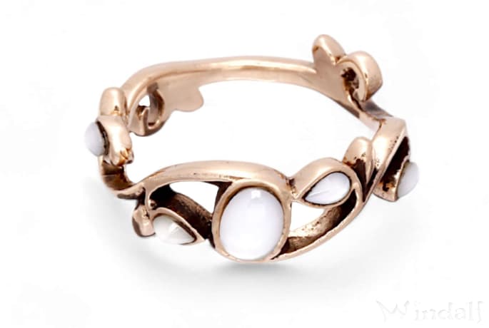 WINDALF Zauberhafter Damen Ring ARISHA 7 mm Perlmutt Bohemia Ring Bronze - Windalf.de
