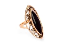 WINDALF Langer Vintage Ring AMAYA 32 mm Mittelalter Schmuck Onyx Gothic Bronze - Windalf.de