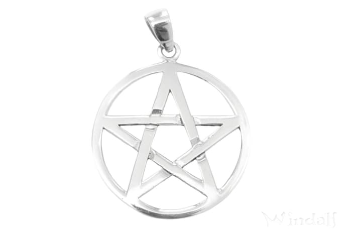 WINDALF Schmuck Anhänger PENTAGRAMM 2.9 cm Schutz-Amulett Silber WINDALF Schmuck Anhänger PENTAGRAMM 2.9 cm Schutz-Amulett Silber - Windalf.de