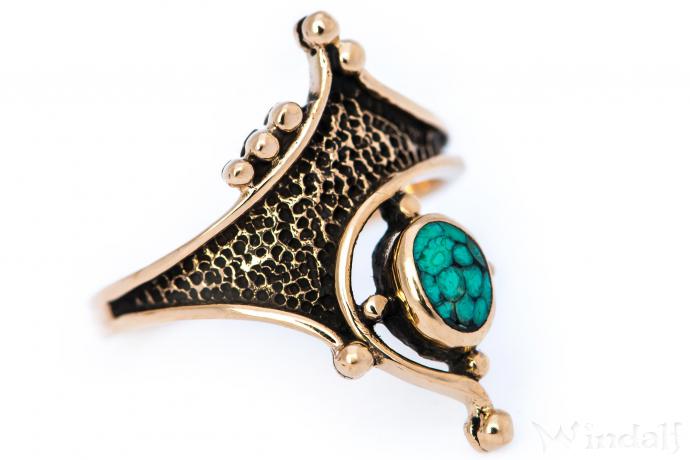 WINDALF Damen Ring NORA 20 mm Türkis Schmuck Bronze - Windalf.de