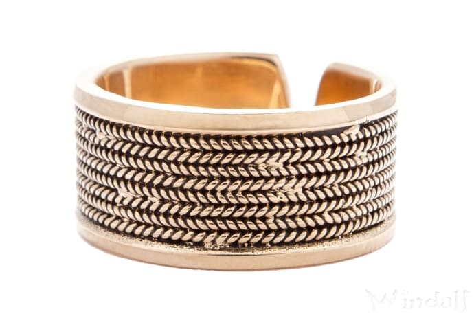 WINDALF Ring Wikinger ARZAN 10 mm Größenverstellbar Bronzering - Windalf.de