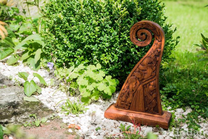 WINDALF Wikinger Deko NORDWIND 42 cm Wikingerschiff mit Sockel