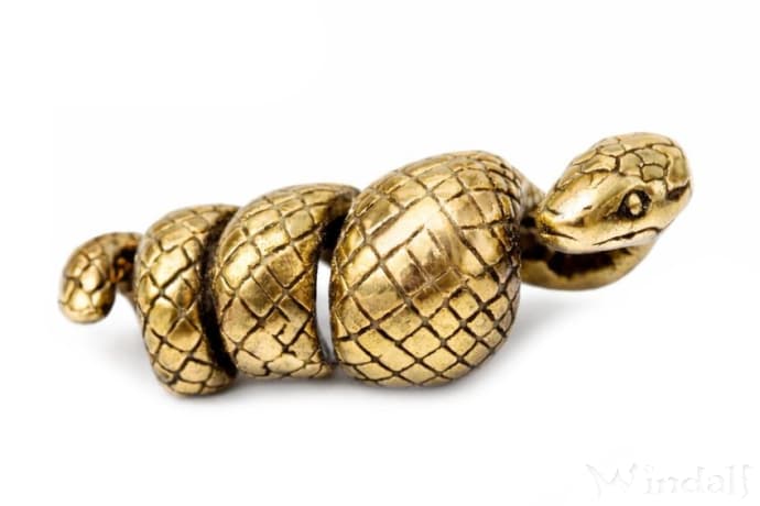 WINDALF Vintage Bartschmuck ANAKI 25 mm Schlangen-Schmuck Haarschmuck Bronze - Windalf.de
