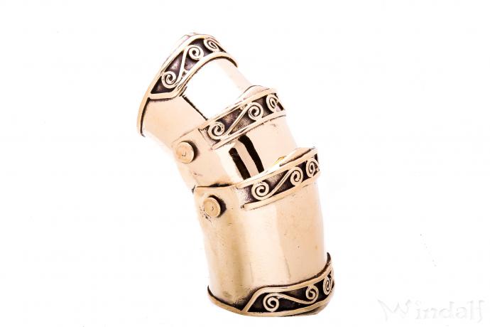 WINDALF Gelenkring ZARAN 43 mm Statementring Ritterschmuck Handarbeit Bronze - Windalf.de