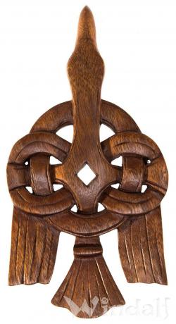 WINDALF Wandbild HUGIN 30 cm Wikinger Rabe Wikinger Zelt Deko Handarbeit Holz - Windalf.de