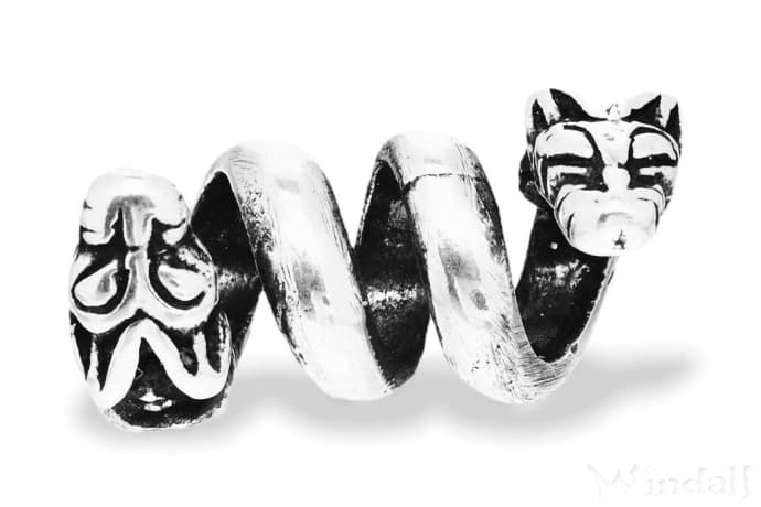 WINDALF Wikinger Bartperle AYLWARD 21 mm Haarperle Krafttier Hund Silber - Windalf.de